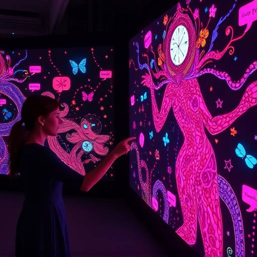 Anya Petrova's interactive art installation with animated characters