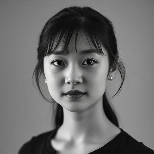 Olivia Chen's black and white portrait of a young woman