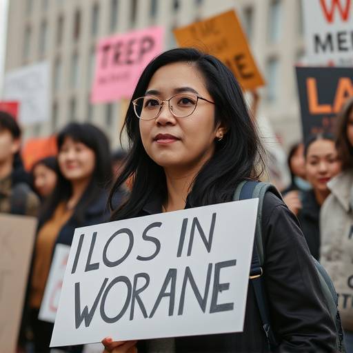 Olivia Chen's photograph of a group of people protesting for social justice