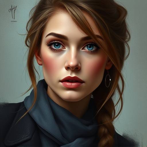 Portrait of Anya Petrova, a digital artist, working on a tablet